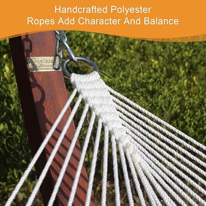 Lazy Daze 12 FT Sunbrella Quilted Hammock Double Hammock with Hardwood Spreader Bar, for Patio Outdoor Outside All Weather, 450 lbs Capacity, Carousel Confetti by GreenHaven Gardens