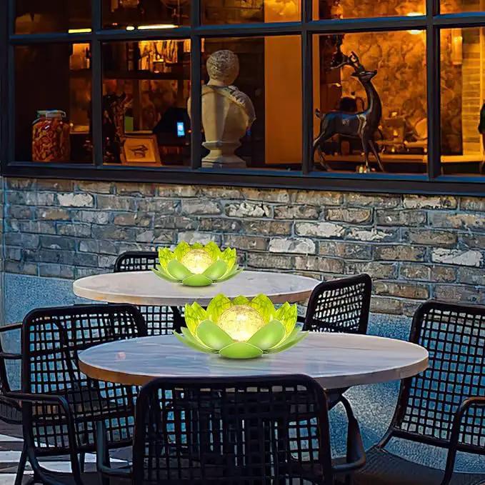 Solar Lights Outdoor, Garden Decor, Cracked Globe Glass, Waterproof Metal Solar Garden Light for Pathway, Patio, Lawn, Yard, Ground by GreenHaven Gardens