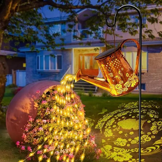 Solar Watering Can Lights, Unique Owl Gardening Gifts for Mom Women Grandma Birthday, Waterproof Large Hanging Solar Lantern for Outdoor Garden Patio Yard Pathway by GreenHaven Gardens