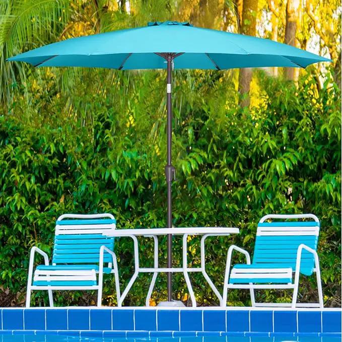 11ft Outdoor Patio Umbrella - Table Umbrella Waterprool UV Protection, Sombrillas de Patio with Push Button Tilt&Crank, Sun Umbrella for Pool, Porch, Garden, Deck, Backyard(Sky Blue) by GreenHaven Gardens