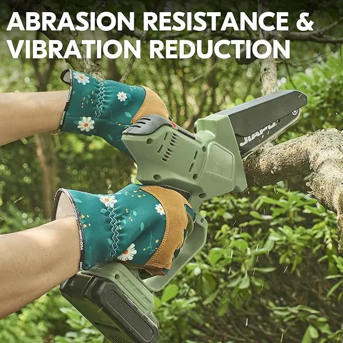 Vgo... 1Pair Gardening Gloves for Women, Goatskin leather Thorn Proof Working Gloves for Weeding, Digging, Raking, Pruning and Planting,Touchscreen (M,Dark Green,GA7471) by GreenHaven Gardens
