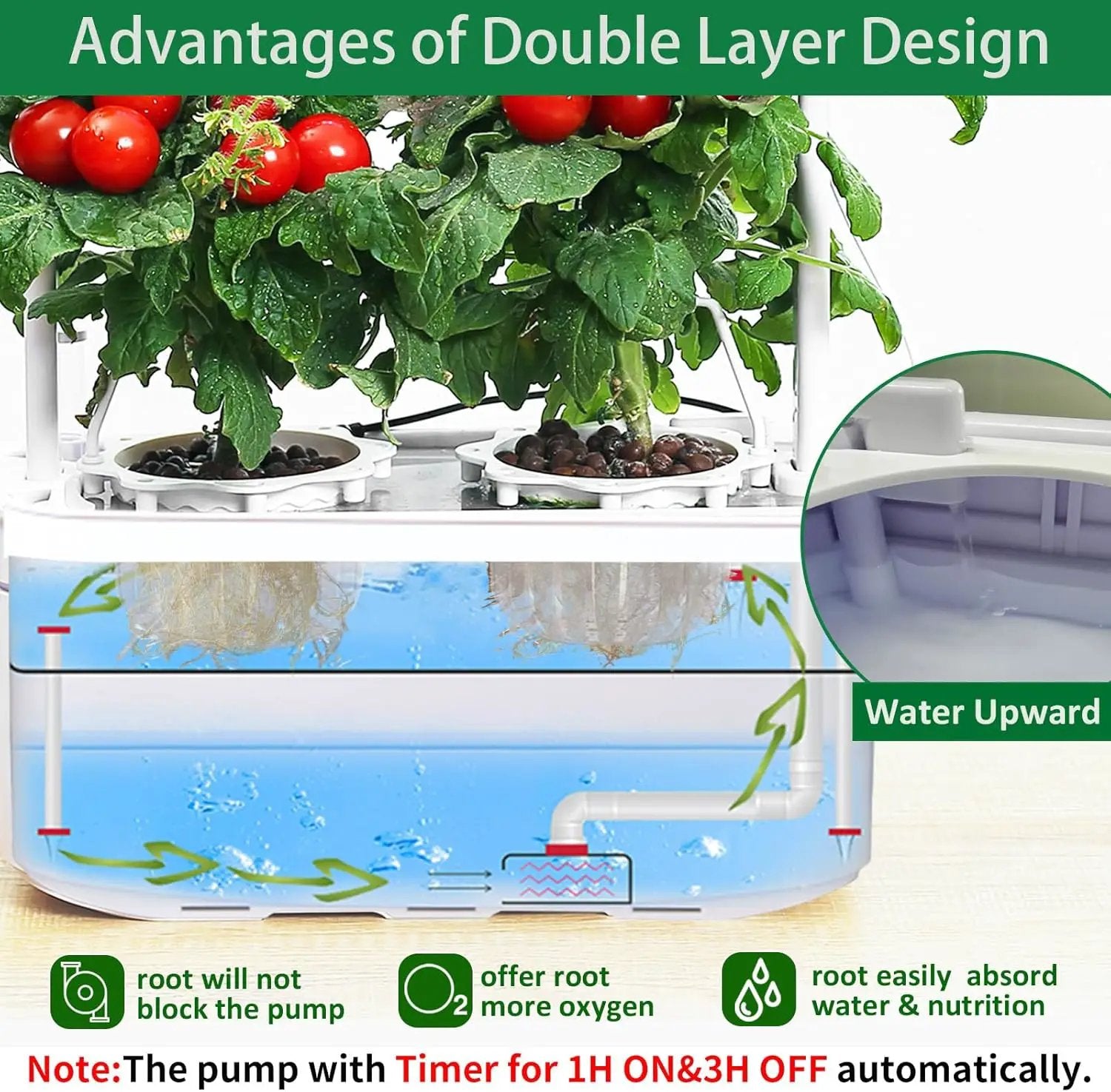 Hydroponics Growing System kit with Trellis,Smart Hydroponic Gardening System with LED Grow Light, Indoor Hydroponic Garden Herb Grow Kit for Short Tomato,Pepper,Cucumber (6200LC) by GreenHaven Gardens