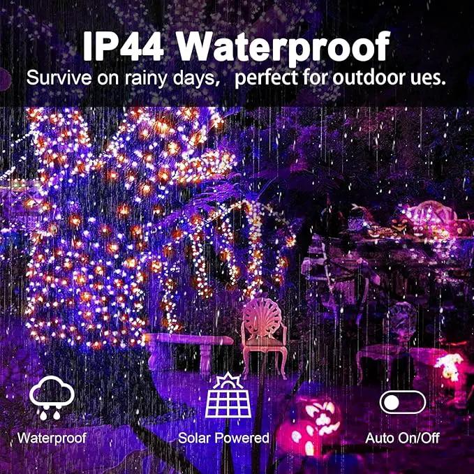 2 Pack 400 LED Solar String Lights, 8 Modes Solar String Lights for Outside, Waterproof and Solar Powered Outdoor String Lights for Holiday Christmas Yard Garden Tree Wedding Party (Orange Purple) by GreenHaven Gardens