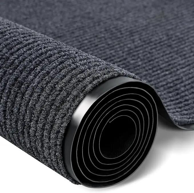 Rubber Door Mat About W3' ×L16' Heavy Duty Large Outdoor Indoor Mat Durable Entrance Doormat Waterproof Rubber Back Rugs for Home Entryway Patio Porch Office Business Areas (Grey) by GreenHaven Gardens