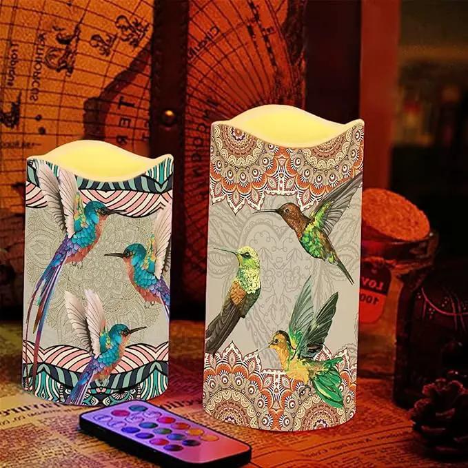 Ystardream Hummingbird Boho Flameless Candles Flicker Spring Summer Theme Decorative Decor for Wedding Date Proposal Easter Dinner Table Home Mother's Day Gift by GreenHaven Gardens