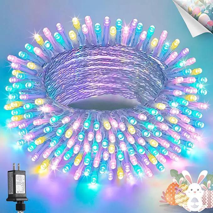 JMEXSUSS 200 LED Easter Lights Outdoor Indoor for Decorations, 66 Ft Connectable Pastel Easter Lights String Clear Wire Plug in for Bedroom Tree Room Party Spring Decor by GreenHaven Gardens