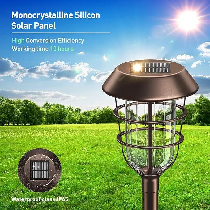 KOOPER Solar Pathway Lights Outdoor, Solar Lights Outdoor, 6 Pack Metal IP65 Waterproof Bright LED Solar Lights for Walkway Garden Yard Patio Decoration, White Light by GreenHaven Gardens