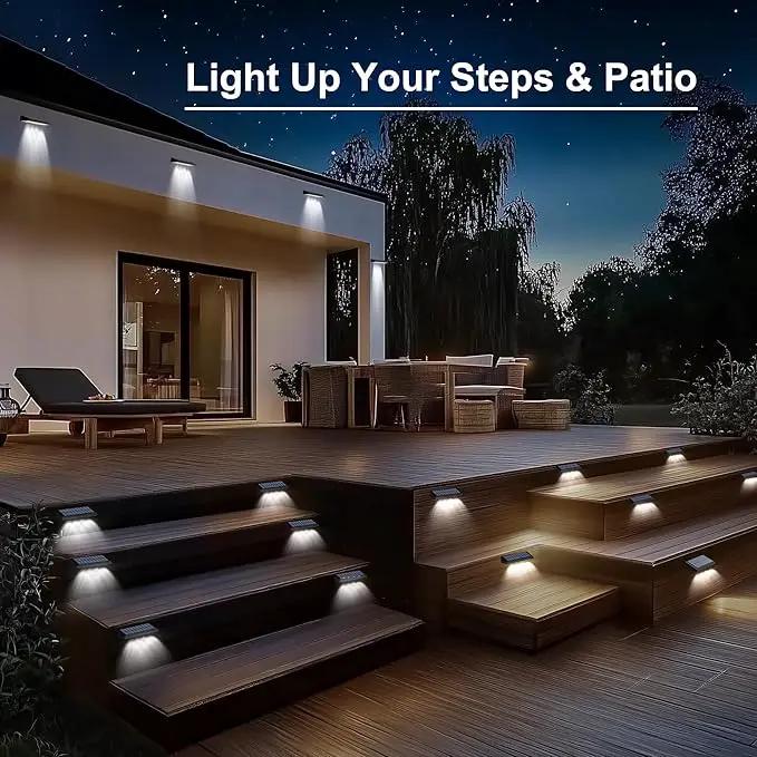 Solar Fence Lights Outdoor Waterproof IP65, 8 Pack Fence Lights Solar Powered 60 Lumens Auto On/Off Step Wall Lights Outside Decorations for Yard, Porch, Patio, Stairs, Pool, Deck, Garden-White Light by GreenHaven Gardens