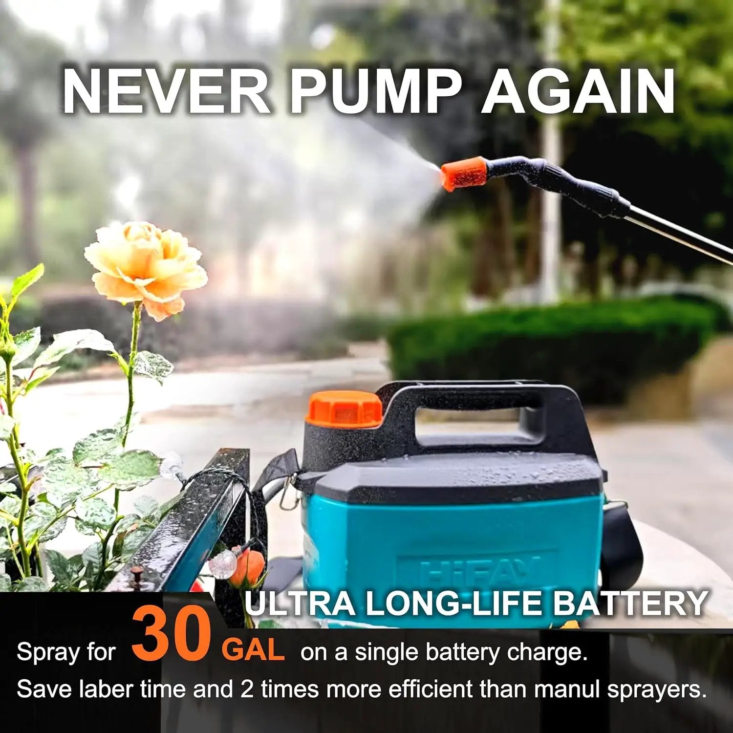 ES4-PRO Electric Sprayer 1 Gallon Built-in 4000mAh,Rechargeable Battery Powered Sprayer with Telescopic Wand,Plant Mister,Kitchen Cleaning,Indoor Watering Can for Plants (Blue) by GreenHaven Gardens