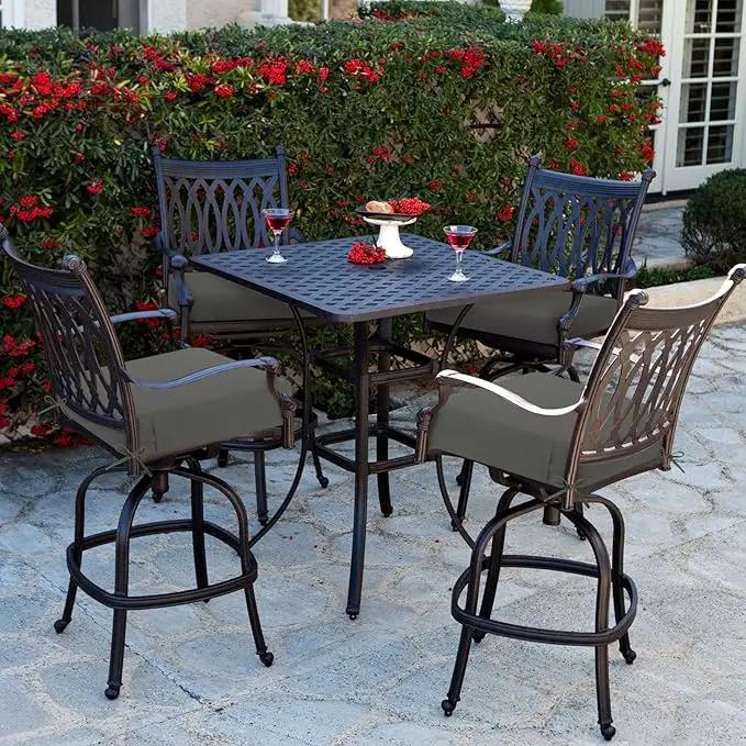 Favoyard Outdoor Chair Cushion 16 x 17 x 3 Inch Rainproof & 3-Year Fade Resistant Patio Furniture Cushions with Removable Cover and Adjustable Ties for Garden Sofa Couch Pads Set of 2, Dark Gray by GreenHaven Gardens