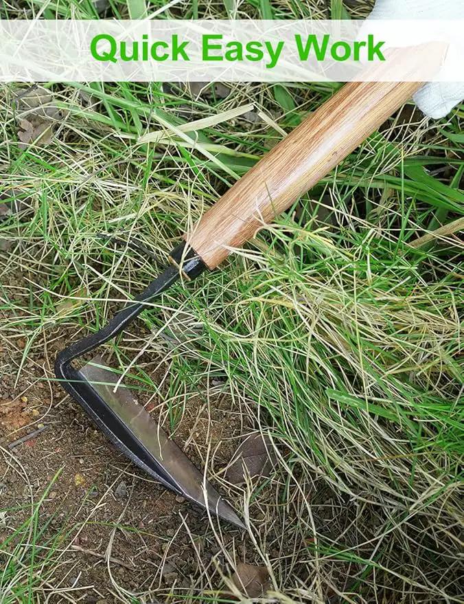 TOYPOPOR Japanese Weeding Sickle Hoe, Gardening Tools, Weed Remover, Hand Weed Cutter, Kama Twisted Scythe with High Carbon Steel Blade for Cutting Grass, Soil loosening, harvesting, Digging by GreenHaven Gardens