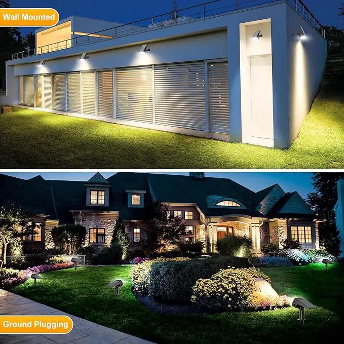 Fabrito 72 LEDs Solar Spot Lights Outdoor Waterproof, 3 Modes Landscape Spotlights, Dusk to Dawn Solar Powered Flood Wall Lights for Outside, Solar Garden Lights for Yard Porch 2 Pack (Warm White) by GreenHaven Gardens