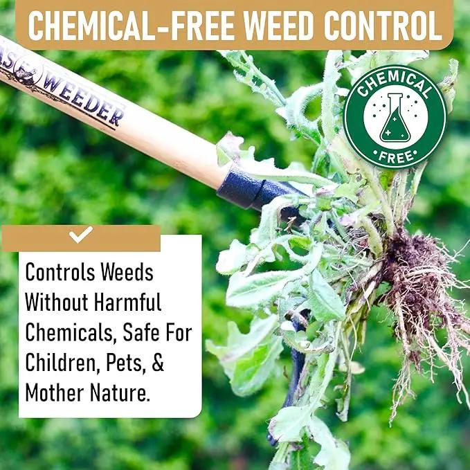 Grampa's Weeder - The Original Stand Up Weed Puller Tool with Long Handle - Made with Real Bamboo & 4-Claw Steel Head Design - Easily Remove Weeds Without Bending, Pulling, or Kneeling. by GreenHaven Gardens