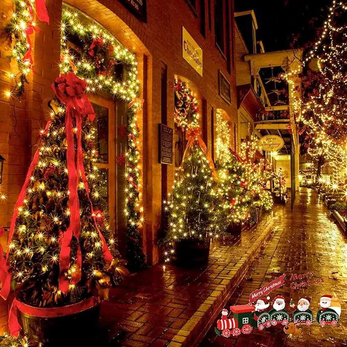 SANJICHA 2-Pack 66FT 200 LED Christmas Lights, Extendable Christmas Tree Light with Timer & Memory Function, Waterproof Green Wire Outdoor String Lights Indoor with 8 Lighting Modes (Warm White) by GreenHaven Gardens