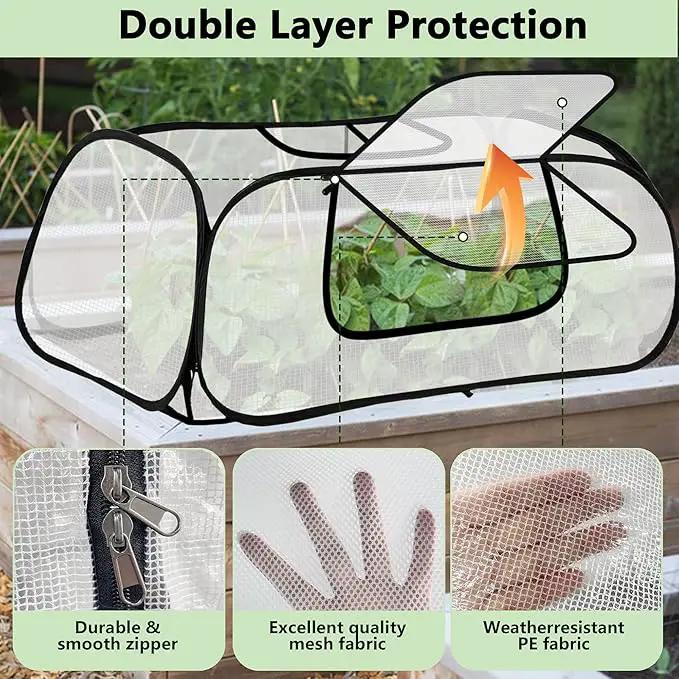 45"*22"*16"Garden Plant Covers with Two Air Hole and Breathable Mesh for Raised Beds, Accelerator Plants Cover, Mini Greenhouse Cover, Frost Cover for Plant Vegetable Seedling Protector 1PCS by GreenHaven Gardens