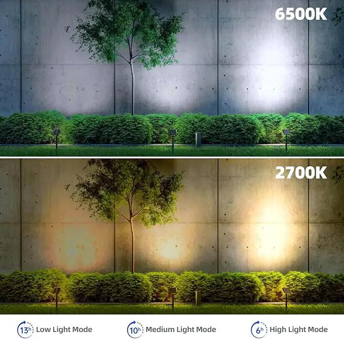 Barrina Solar Spot Lights Outdoor, 2-in-1 6500K & 2700K,360° Adjustable,3 Lighting Modes Solar Lights Waterproof, Auto On/Off 36 LEDs Landscape Spotlights for Garden Patio Yard Pool, 2 Packs by GreenHaven Gardens