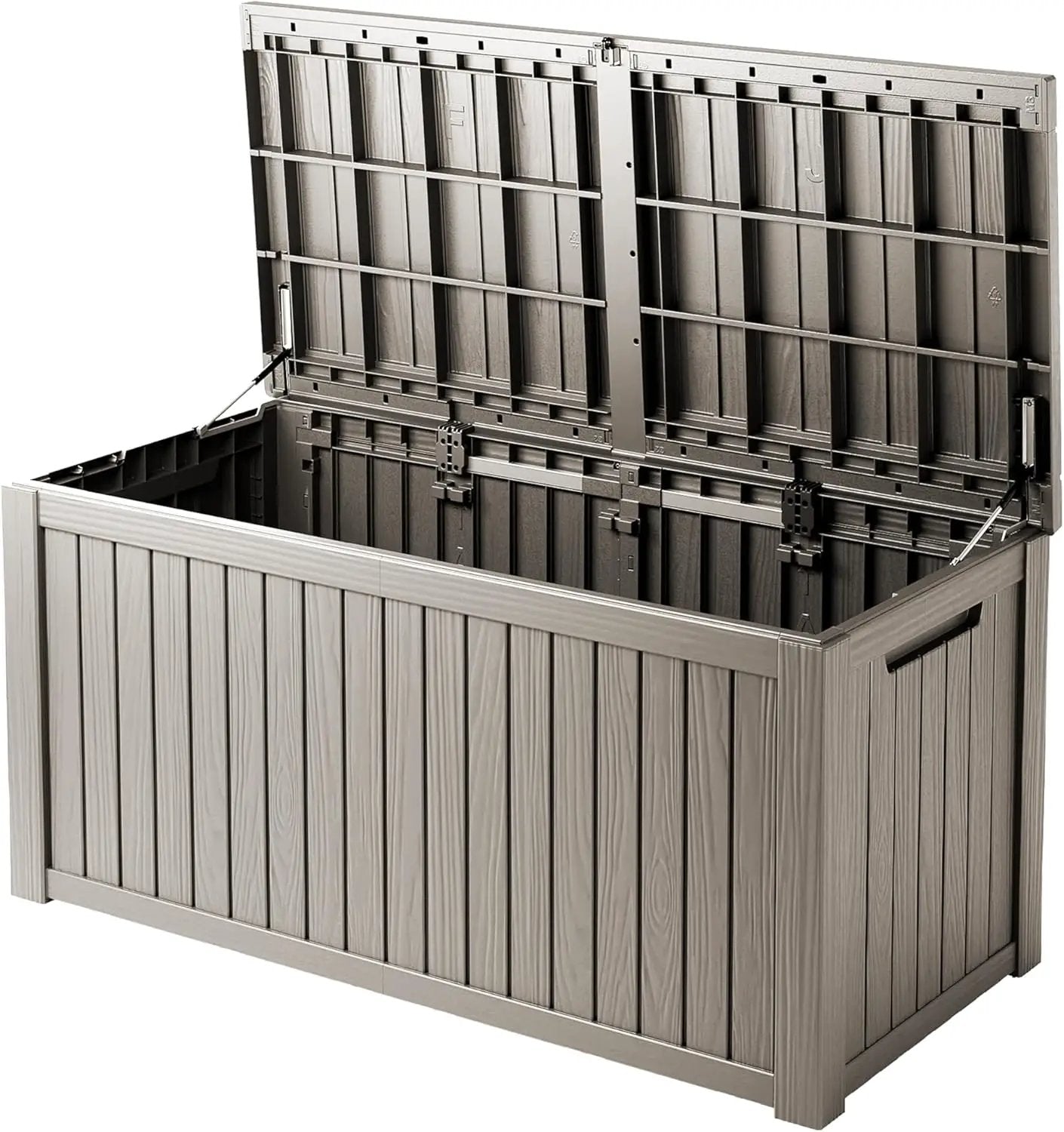 150 Gallon Waterproof Large Resin Deck Box Indoor/Outdoor Lockable Storage Container and Seating for Garden, Pool, and Patio (150 Gallon, Grey) by GreenHaven Gardens