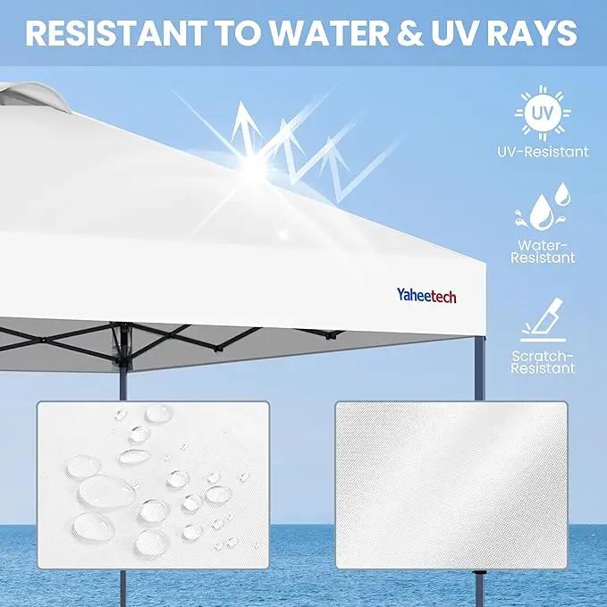 Yaheetech 10x10 Pop-up Canopy Tent w/ 2 Integrated Wheels for Mobility, Waterpoof & Heavy Duty, Instant Sun Shelter with Carry Bag, Weight Bags for Outdoor Camping Beach Patio Parties, White by GreenHaven Gardens