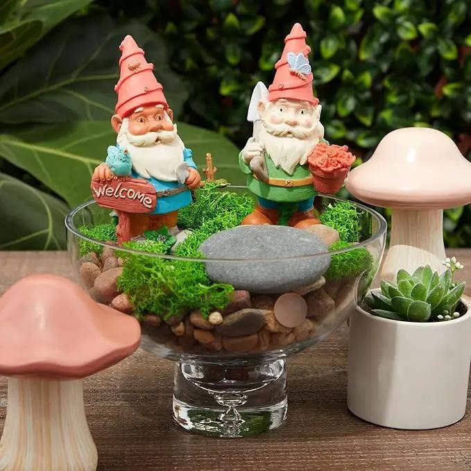 Bright Creations 2 Pack Ceramics to Paint - Paint Your Own Garden Gnome Statues, Blank Paintable Ceramics for Adults (5 in) by GreenHaven Gardens