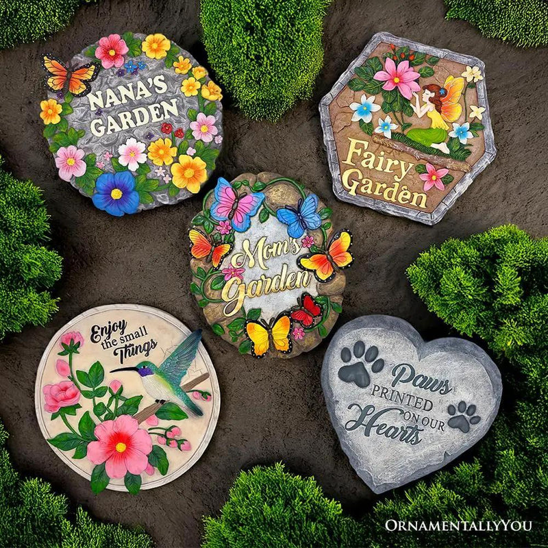 Elegant Resin Stepping Stone, Outdoor Garden Pathway Decoration (Shoot for The Stars Stepping Stone, 9.5" Galactic Moon and Stars Space Themed Gift) by GreenHaven Gardens