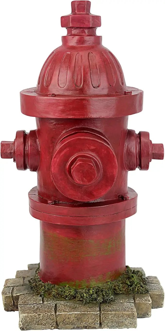 Design Toscano Dog's Second Best Friend Fire Hydrant Pee Post Indoor/Outdoor Statue, Medium 14 Inch Tall, Cast Stone Resin, Red Painted Finish by GreenHaven Gardens