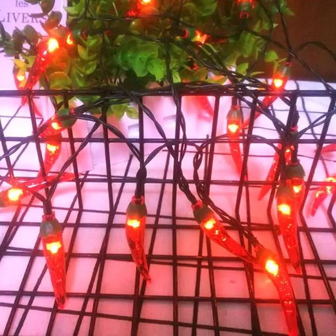 Solar Red Chili String Lights, 200 LED Chili Shape Fairy String Lights Solar Operated String Lights for Wedding, Chinese New Year,Spring Festival,Party Decoration,Christmas by GreenHaven Gardens