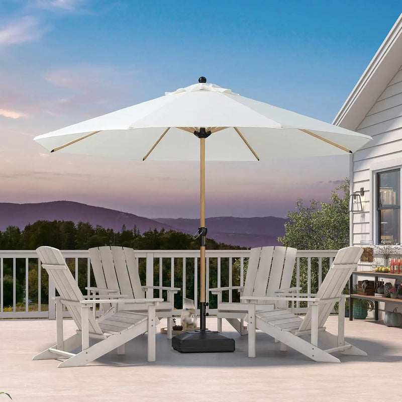 PURPLE LEAF 11 Feet Patio Umbrella Outdoor Table Umbrella Round Aluminum Market Umbrella with 8 Sturdy Ribs & Crank Commercial Outdoor Umbrellas for Garden Deck Patio, Cream by GreenHaven Gardens