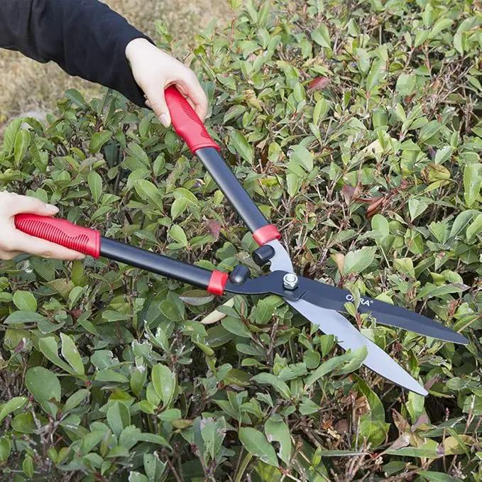 OARA Garden Hedge Shears forTrimming Borders, Boxwood, and Bushes, Hedge Clippers & Shears with Comfort Grip Handles,21 Inch Carbon Steel Bush Cutter by GreenHaven Gardens