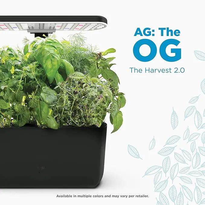 AeroGarden Harvest 2.0, Indoor Garden Hydroponic System with LED Grow Light, Holds up to 6 AeroGarden Pods, Black by GreenHaven Gardens