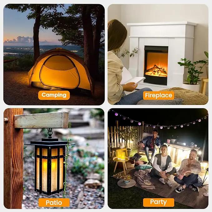 Hompavo 【Upgraded】 LED Flame Lights with Remote & Timer, 4-Mode Rechargeable Battery Operated Flameless Candles, Waterproof Pillar Flickering Lanterns for Bathroom Patio Wedding Halloween Home Decor by GreenHaven Gardens