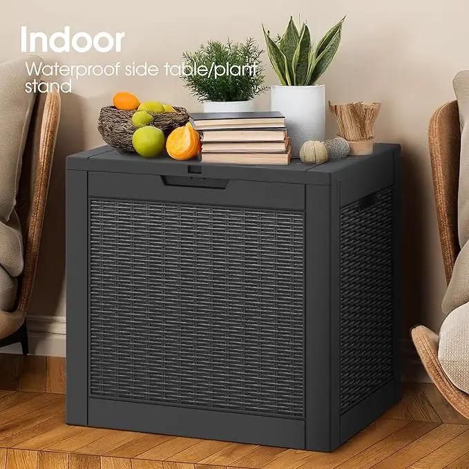 NUNU LAB 31 Gallon Outdoor Storage Box Waterproof,Indoor Outside Deck Box,Backyard Storage Bin For Package Delivery,Garden Tools,Patio Cushions,Pool Accessories,Storage Bench Lockable Lid by GreenHaven Gardens