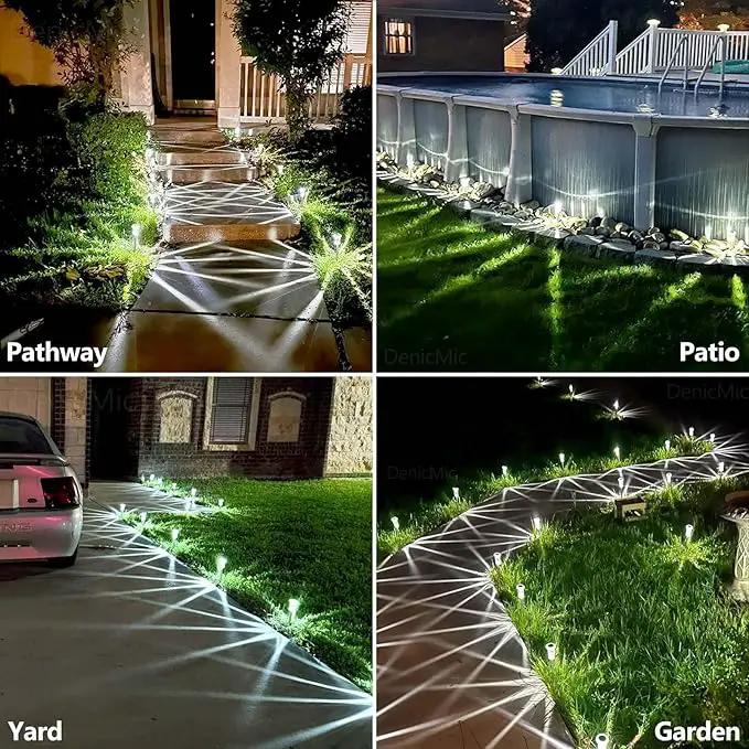DenicMic Solar Lights Outdoor Pathway Lights 6000K LED Waterproof Acrylic Lamp Head Stainless Steel Stake for Yard Garden Landscape Path Walkway Driveway Patio Lawn (Cold White 10Pack) by GreenHaven Gardens