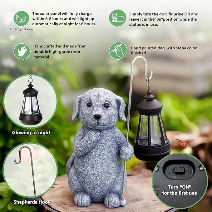 Solar Garden Decor Statues Figurine: Garden Art for Patio Balcony Yard Lawn - Unique Christmas Birthdays Gifts for Mom Grandma Women Wife Sister by GreenHaven Gardens