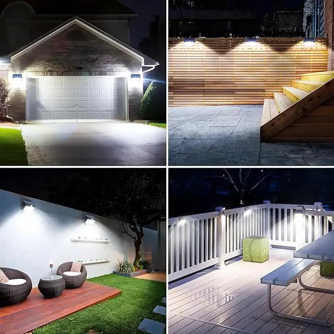 Solar Motion Sensor Fence Lights - Outdoor 4 Pack, 150 LED with 3 Modes, IP65 Waterproof, Solar Powered by GreenHaven Gardens