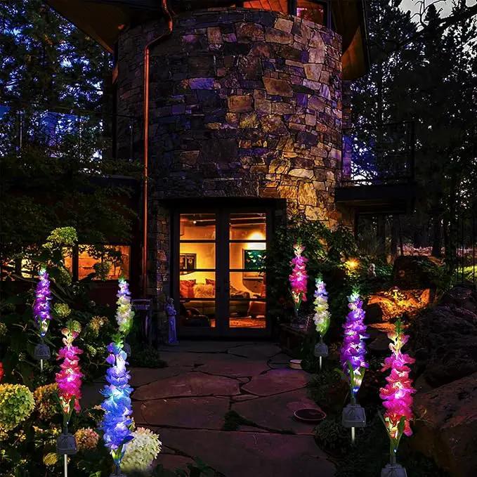 Solar Garden Lights, Solar Delphinium Flowers Lights 2 Pack 40 LEDs, Waterproof Solar Outdoor Lights Two Lighting Modes for Wedding Party Garden Yard Patio Lawn Decor and Gift for Mother by GreenHaven Gardens