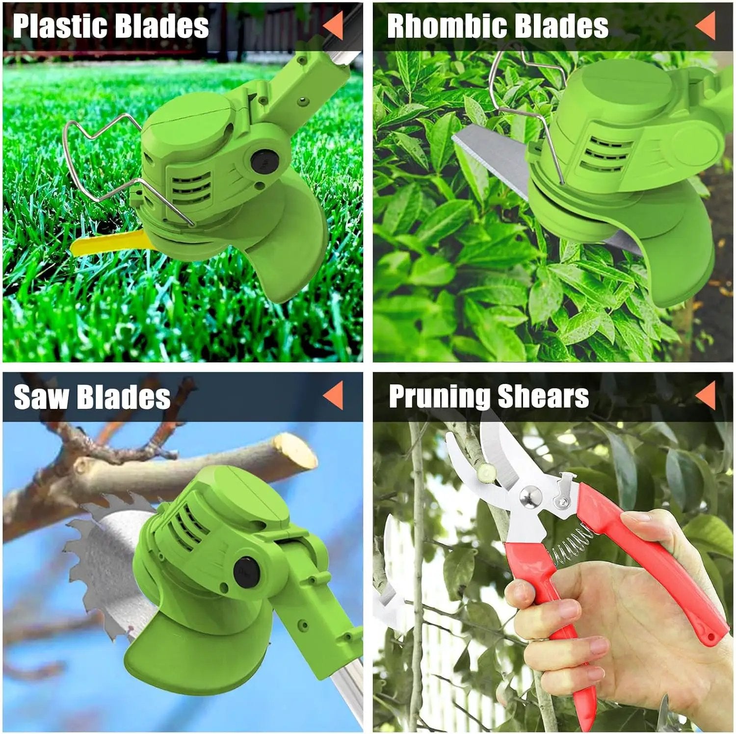 Electric Weed Wacker Eater Battery Powered, Cordless 21V Weed Trimmer with 2 Battery Operated & Charger & Wheels & Shears, 3 in 1 Lightweight Grass Trimmer/Edger/Brush Cutter for Garden Yard Lawn by GreenHaven Gardens