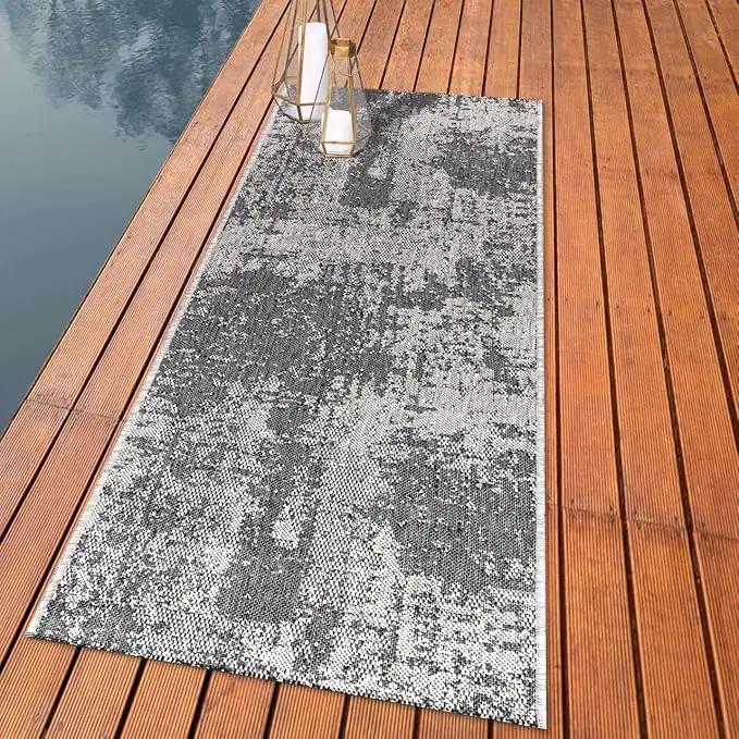 Keen Home Design Terrace Outdoor Runner Rug - 2x8 Washable Indoor/Outdoor Rug for Patio, Kitchen, Balcony, Beach, Garden, Deck and Porch, Size: 2'2"x7'7" by GreenHaven Gardens