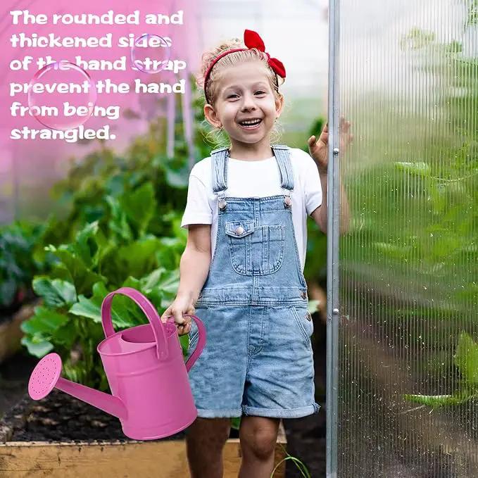 Finderomend 1.5 Liter Metal Watering Can,Iron Art for Kids Children Garden Watering Bucket Indoor Outdoor Home Office Gardening Plant Sprinkling Can (Pink) by GreenHaven Gardens