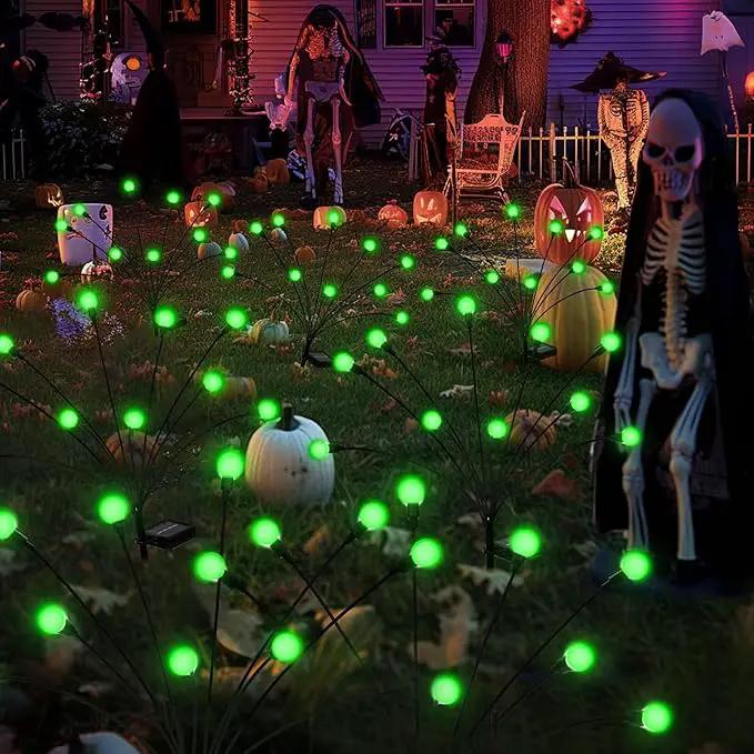 Solar Garden Lights,Halloween Lights Outdoor 20 LED Firefly Halloween Garden Lights Outdoor,Solar Lights for Outside,Solar Lights Outdoor Waterproof for Halloween,Christmas,Yard,Patio(Green) by GreenHaven Gardens