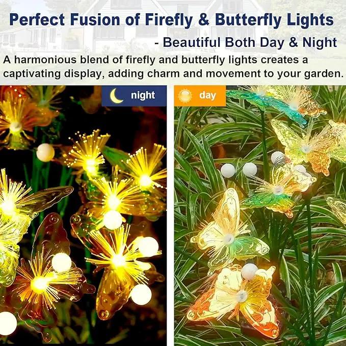 TONULAX Solar Firefly&Butterfly Garden Lights - Outdoor Light for Yard Decoration, Larger Solar Panel, Waterproof LED Garden Lights for Pathway&Holiday Decor (4pack) by GreenHaven Gardens
