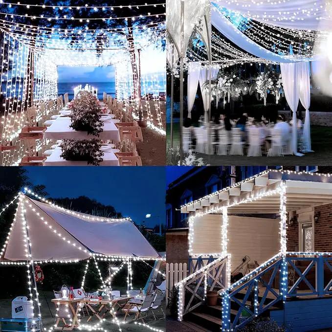Heceltt 1140 LED 449 FT String Lights Outdoor, 8 Modes White Christmas Lights Plug in, IP44 Waterproof Led String Lights with Timer and Memory for Xmas Tree Yard Party Garden Decorations by GreenHaven Gardens