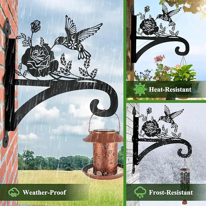 Hanging Plant Hanger Bracket Plant Hooks for Hanging Baskets Heavy Duty Decorative Hummingbird Silhouette Wall Mounted Hanging Plant Hangers Outdoor for Flower Pot Bird Feeder Wind Chimes by GreenHaven Gardens