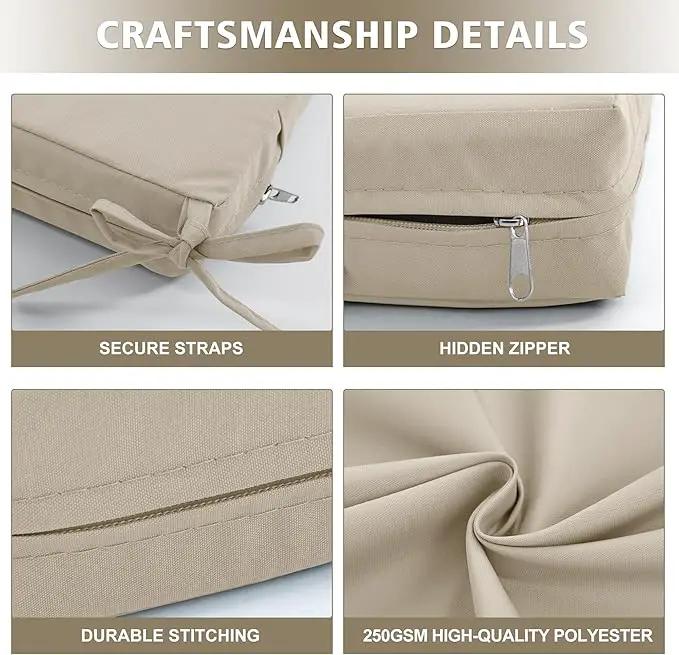 19"x19" Outdoor Cushion for Patio Furniture – Water-Repellent & Fade-Resistant Patio Chair Cushion for Garden, Deck, or Porch – Cream by GreenHaven Gardens