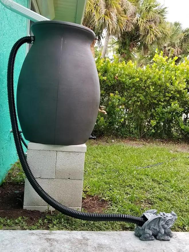 Pond Tubing ID 1/2” × 50ft Black Corrugated Flexible Reinforced Waterfall Pond Tube Sump Pump Hose, Non-toxic & Kinkproof (50 ft, 1/2" ID) by GreenHaven Gardens