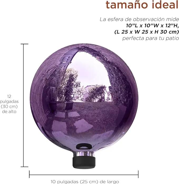 Alpine Corporation 10" Diameter Indoor/Outdoor Glass Gazing Globe Festive Yard Décor, Purple by GreenHaven Gardens