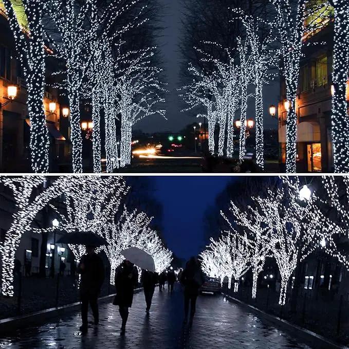 Solar String Lights Outdoor, 4 Pack Each 100 LED Solar Christmas Twinkle Lights Outside, Waterproof Copper Wire with 8 Modes Solar Fairy Lights for Garden Yard Tree Wedding Christmas Decor(Cool White) by GreenHaven Gardens