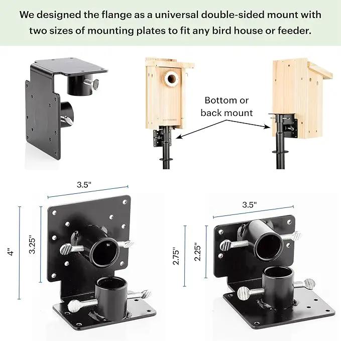 WHITEHORSE Bird House Pole Mount- A Professional Bird Feeder Pole for Outside - Very Sturdy Against Strong Winds - 7’ Tall Bird House Poles for Outdoors - Pole for Bird Feeders - Bluebird House Pole by GreenHaven Gardens