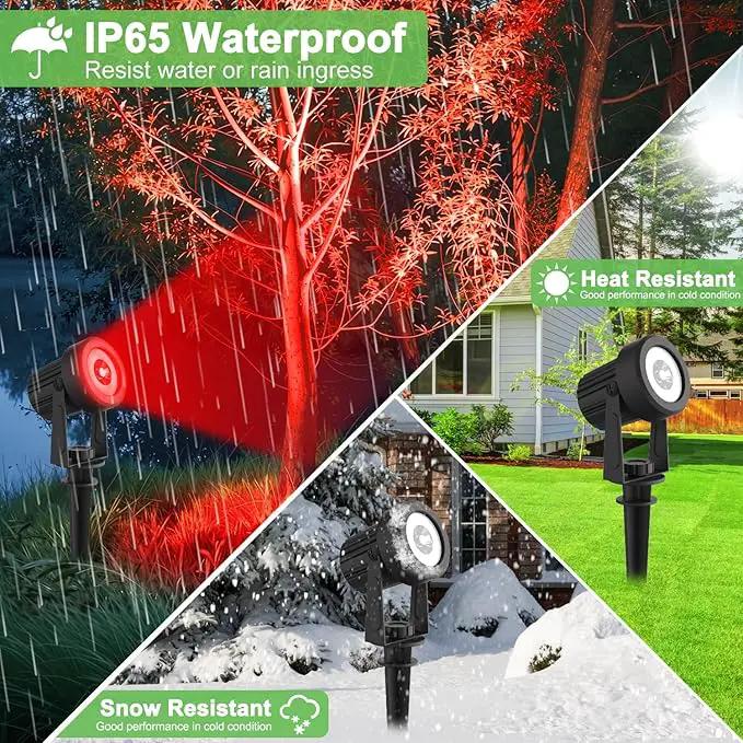 RGB Solar Spot Lights Outdoor 2Pack Color Changing Landscape Lighting IP65 Waterproof Auto Dusk to Dawn Spotlights Outside for Garden Yard Pathway by GreenHaven Gardens