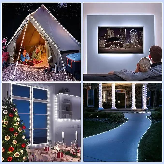 100FT 300 LED Rope Lights for Outside, Christmas String Lights with Waterproof 8 Modes, Connectable Plug in Fairy Lights for Indoor Bedroom Outdoor Patio Pool Garden Party Holiday Decor, White by GreenHaven Gardens