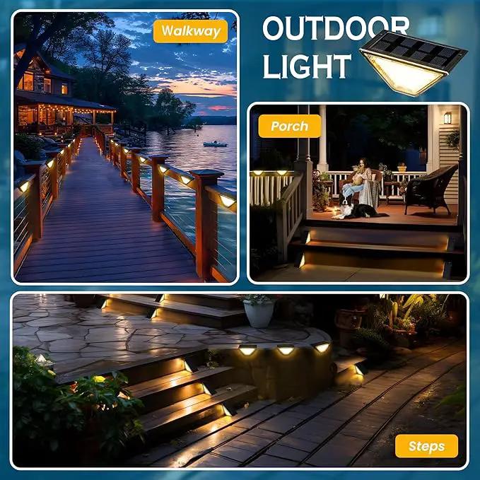 SOLPEX Solar Step Lights for Outside, 24 LEDs Solar Stair Lights Outdoor Waterproof Decor for Porch, Front Door, Stair, Step, Deck, Fence, Balcony, Patio, Wall, Yard, Garden(12 Pack, Warm White) by GreenHaven Gardens